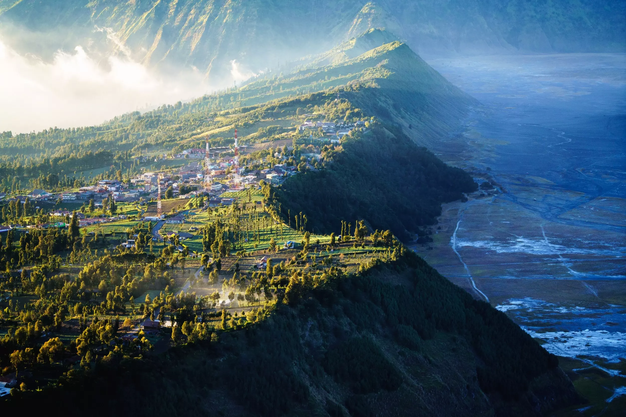 Sunrise at Mount Bromo volcano, Bromo Tengger Semeru National Park in Indonesia